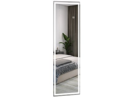 HOMCOM nástěnné zrcadlo 120 x 40 cm s LED osvětlením, 3 světelné pruhy, obdélníkové zrcadlo s dotykovým vypínačem, paměťová funkce pro ložnici, koupelnu | Aosom