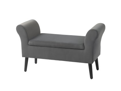 HOMCOM Lavice Čalouněná lavice s úložným prostorem Truhlicová lavice s područkami Výška sedu 46 cm do předsíně Ložnice Sametový polyester 111,5 x 41 x 65 cm Tmavě šedá barva
