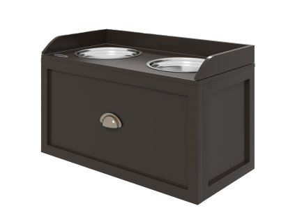 Miska pro psy PawHut, 2 x 2 litry, vyvýšená miska se zásuvkou, miska z nerezové oceli, krmná stanice pro velké psy, káva