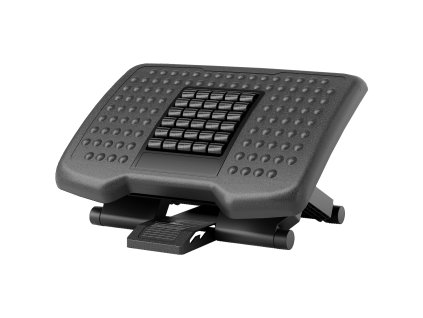 HOMCOM Podnožka na stůl výškově nastavitelná, ergonomická podnožka, protiskluzová, pro domácí kancelář, kancelář, černá