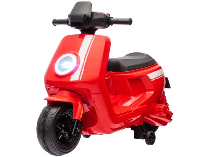 AIYAPLAY dětská elektrická motorka, 6V dětská motorka se světlometem, hudbou, rychlostí vpřed a vzad, tréninkovými koly, 1,5-3 km/h, elektrická motorka pro děti od 1,5 do 3 let, červená barva