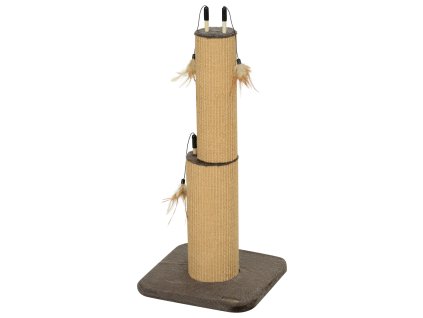 PawHut škrabadlo 2 v 1, 78cm škrabadlo, jutové škrabadlo pro kočky s peřím, škrabadlo pro kočky, škrabací nábytek pro kočky, vnitřní, hnědá barva