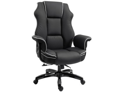 Kancelářská židle Vinsetto výškově nastavitelná s funkcí houpání ergonomická otočná o 360° s područkami umělá kůže černá 76x80x118-124 cm |