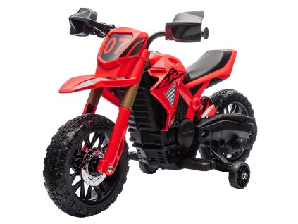AIYAPLAY dětská elektrická motorka, 6V dětská motorka s tréninkovými koly, dětské vozidlo s klaksonem a startovacím zvukem, 3 km/h, pro děti od 3 do 8 let, max. 30 kg, červená barva
