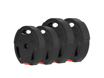 SPORTNOW sada 4 činek, 2 x 5 kg/7,5 kg závaží, sada činkových desek, činkové desky pro 2,5 cm činkovou tyč, Ø 30 mm otvor, černá barva