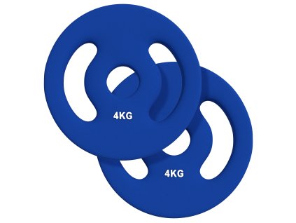 SPORTNOW sada 2 závaží na činky, 2 x 4 kg závaží, sada zátěžových desek, zátěžové desky pro 2,5 cm činky, Ø 30 mm otvor, modrá barva