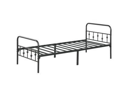 HOMCOM Rám postele pro matraci 200 x 90 cm, skládací rám postele, kovová postel vysoká 82,5 cm, kovový rám postele z kovu, do ložnice, pokoj pro hosty, černá barva