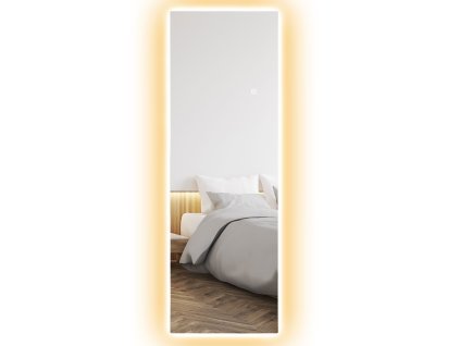 HOMCOM celoplošné zrcadlo 40 x 120 cm stojící zrcadlo s LED světlem, nástěnné zrcadlo s dotykovým ovládáním, bezrámové podlahové zrcadlo, do ložnice, obývacího pokoje