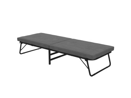 HOMCOM Skládací postel 70 x 190 cm, skládací postel pro hosty, 7cm pěnová matrace, polohovatelné čelo, cestovní postel s kolečky, vzhled lnu, kovový rám, do kanceláře, pokoje pro hosty, tmavě šedá barva