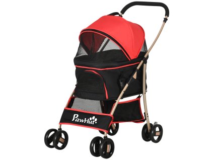 Vozík pro psy PawHut, vozík pro psy 2 v 1, přepravní taška, skládací kočárek pro psy s polštářem, pro malé psy, kočky, síťované okno, Oxfordská tkanina | Aosom