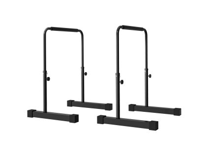 HOMCOM Dip Bars Bars Set of 2 Non-Slip Dip Station 80-100 cm Výškově nastavitelné fitness paralelky pro svalový trénink a silový trénink Steel Black