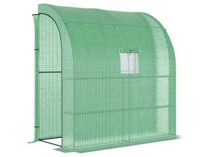 Fóliový skleník Outsunny Skleník 200 x 100 x 215 cm se 2 dveřmi, UV ochrana, ocel a PE pro pěstování rostlin, zelený