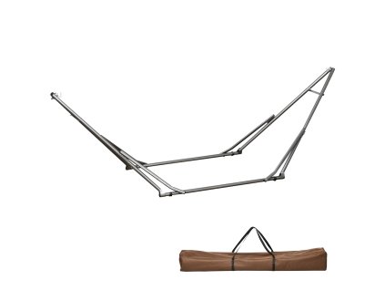 Stojan na houpací síť Outsunny skládací stojan na houpací síť a věšák na oblečení 2 v 1 s nosností až 120 kg 290 x 92 x 88 cm pro zahradu a terasu | Aosom.de