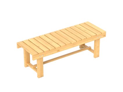 Zahradní lavice Outsunny, 2místná, masivní dřevo, 110 x 38 x 35 cm, voděodolná, odolná, stabilní, na balkon, zahradu, terasu, přírodní barva | Aosom