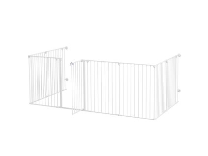 PawHut ohrádka pro štěňata, výška 90 cm, zábrana, 8 panelů, skládací, volný výběh pro psy| Aosom