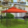 Outsunny náhradní střecha pro kovový altán 3x3m zahradní altán rezavě červený polyester, odolný proti povětrnostním vlivům | Aosom.de