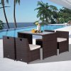 Outsunny polyratanový zahradní set 5 ks zahradní nábytek lounge set, odolný proti povětrnostním vlivům a elegantní pro balkon terasu | Aosom.de