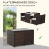 Outsunny polyratanový zahradní set 5 ks zahradní nábytek lounge set, odolný proti povětrnostním vlivům a elegantní pro balkon terasu | Aosom.de