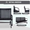 Outsunny houpací lavice zahradní houpačka 2místná s polyratanem, stylová zahradní lavice pro relaxační hodiny venku | Aosom.de