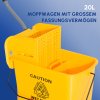 HOMCOM Úklidový vozík 20 l s lisem, vozík na mop se 2 přihrádkami, žlutý, ideální pro úklid a domácnost | Aosom.de