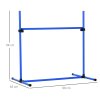 PawHut agility set pro psy 4-dílný 99x65x94 cm výškově nastavitelný se 2 překážkovými tyčemi 2 slalomovými tyčemi a 4 plastovými zemními tyčemi Modrá | Aosom.de