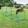 PawHut agility set pro psy 4-dílný 99x65x94 cm výškově nastavitelný se 2 překážkovými tyčemi 2 slalomovými tyčemi a 4 plastovými zemními tyčemi Modrá | Aosom.de
