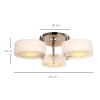 HOMCOM LED stropní svítidlo 3 světla E27 40W chrom akryl teplá bílá Ø64xH20cm moderní stropní svítidlo pro obývací pokoje | Aosom.de