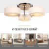 HOMCOM LED stropní svítidlo 3 světla E27 40W chrom akryl teplá bílá Ø64xH20cm moderní stropní svítidlo pro obývací pokoje | Aosom.de