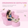 HOMCOM dívčí křeslo měkká pohovka s křišťálovými knoflíky taburet růžový útulný pro děti od 3 let 58x40,5x49cm | Aosom.de