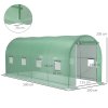 Outsunny Skleník na rajčata s oknem 500x200x210cm zelený polytunel pro zahradu a pěstování rostlin | Aosom.de
