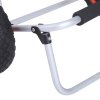 HOMCOM vozík na kanoe vozík na kajak vozík na surf skládací s pásem PU kolečka polstrovaný hliník stříbrný do 90 kg D70 x Š40 x V42 cm | Aosom