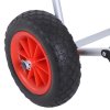 HOMCOM vozík na kanoe vozík na kajak vozík na surf skládací s pásem PU kolečka polstrovaný hliník stříbrný do 90 kg D70 x Š40 x V42 cm | Aosom