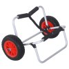 HOMCOM vozík na kanoe vozík na kajak vozík na surf skládací s pásem PU kolečka polstrovaný hliník stříbrný do 90 kg D70 x Š40 x V42 cm | Aosom