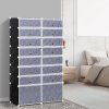 HOMCOM DIY botník Modulární botník Šatní skříň, 16 přihrádek, PP, černá + bílá, 95 x 37 x 160 cm| Aosom