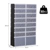 HOMCOM DIY botník Modulární botník Šatní skříň, 16 přihrádek, PP, černá + bílá, 95 x 37 x 160 cm| Aosom