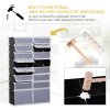 HOMCOM DIY botník Modulární botník Šatní skříň, 16 přihrádek, PP, černá + bílá, 95 x 37 x 160 cm| Aosom