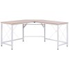 HOMCOM Psací stůl do tvaru písmene L Rohový psací stůl 150x150x76cm Rohový psací stůl z MDF v přírodní barvě pro domácí kancelář a pracovnu | Aosom.de