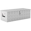 HOMCOM box na nářadí box na táhla hliníkový box hliníkový box 76x33x25cm stříbrný robustní a univerzální | Aosom.de