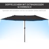 Outsunny slunečník zahradní slunečník trh slunečník dvojitý slunečník terasa slunečník s ruční klikou černý ovál 460 x 270 x 240 cm | Aosom