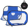 HOMCOM Pop Up fotbalové branky Sada 2 přenosných skládacích mini branek s taškou na přenášení Modrá 123x80x80 cm pro zahradní a sportovní aktivity | Aosom.de
