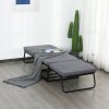 HOMCOM postel pro hosty skládací 2v1 nastavitelná stolička polyesterová ocelová pěna šedá 192x68x37cm | Aosom