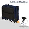 HOMCOM Skládací postel pro hosty 2 v 1 s nastavitelným čelem a kolečky, ocelový rám, pěna, modrá 184x65x26cm pro flexibilní spaní | Aosom.de