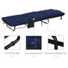 HOMCOM Skládací postel pro hosty 2 v 1 s nastavitelným čelem a kolečky, ocelový rám, pěna, modrá 184x65x26cm pro flexibilní spaní | Aosom.de