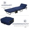 HOMCOM Skládací postel pro hosty 2 v 1 s nastavitelným čelem a kolečky, ocelový rám, pěna, modrá 184x65x26cm pro flexibilní spaní | Aosom.de