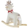 HOMCOM Houpací zvířátko jelen bílý Plyšová hračka se zvuky zvířat pro děti od 36 do 72 měsíců 68x29x58 cm | Aosom.de