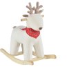 HOMCOM Houpací zvířátko jelen bílý Plyšová hračka se zvuky zvířat pro děti od 36 do 72 měsíců 68x29x58 cm | Aosom.de