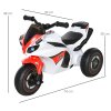 HOMCOM Dětská motorka s hudbou pro děti od 18 do 36 měsíců, bílá, 74x39x48 cm, stabilní a bezpečná pro batolata | Aosom.de