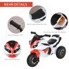 HOMCOM Dětská motorka s hudbou pro děti od 18 do 36 měsíců, bílá, 74x39x48 cm, stabilní a bezpečná pro batolata | Aosom.de
