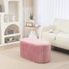 Lavice HOMCOM Růžová čalouněná lavice s úložným prostorem ve francouzském stylu, elegantní sametový potah, 81x40x41cm do předsíně a obývacího pokoje | Aosom.de