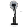 Stojanový ventilátor HOMCOM s rozprašovačem vody 2.8l, funkce mlhy, nastavitelný úhel sklonu, kov, výška 120cm pro chladivé osvěžení | Aosom.de